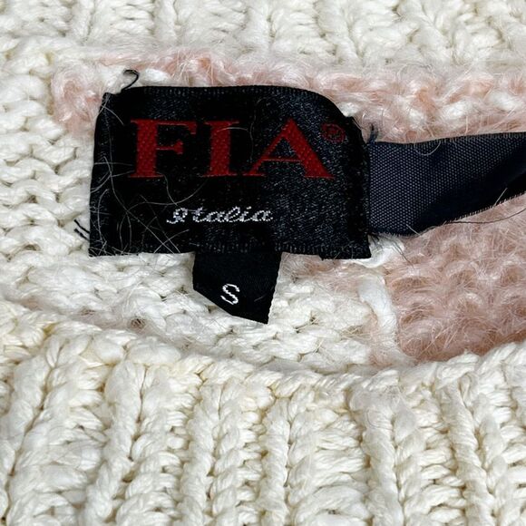 FIA Italia vintage pink and cream crew neck sweater with Pom Poms size S - Picture 13 of 16
